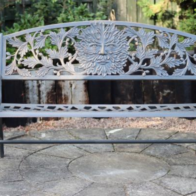 100 Cast Iron Bench Green Man - D&ROutdoorOasis