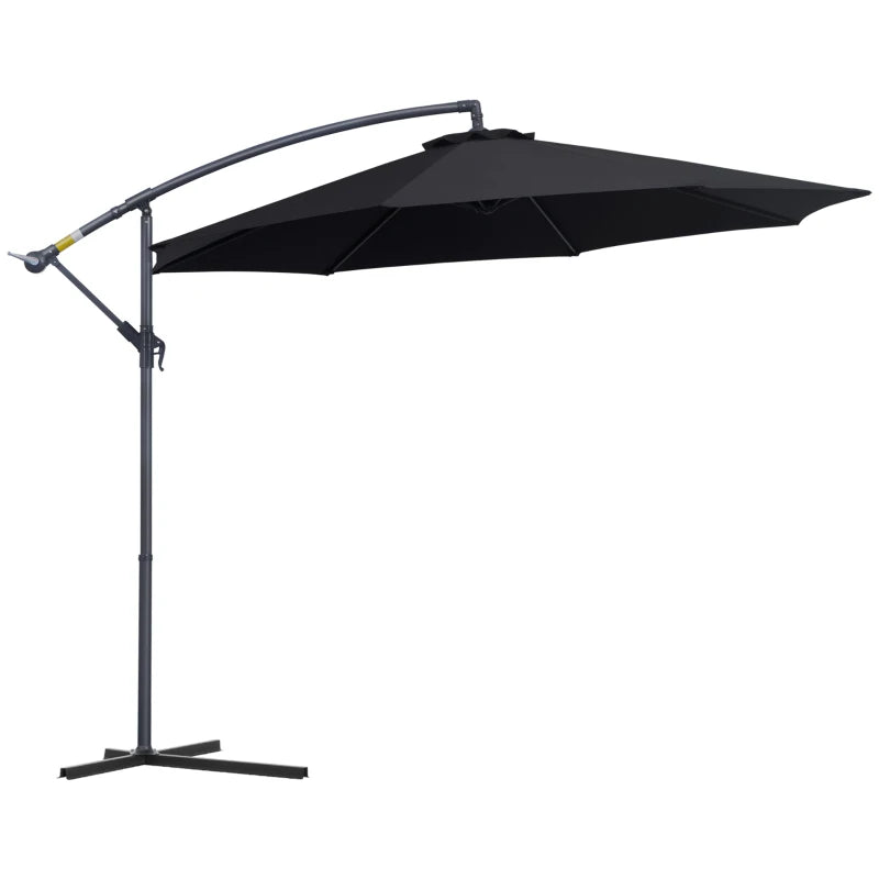 Outsunny 3(m) Garden Parasol Sun Shade Banana Umbrella Cantilever with Crank Handle