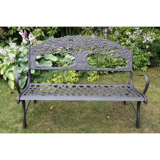 Gardeco 100 cast iron bench with tree - D&ROutdoorOasis