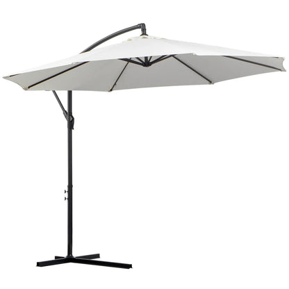 Outsunny 2.45m Overhanging Cantilever Parasol, with Cross Base