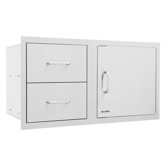 BULL STAINLESS STEEL 100CM DOOR/DRAWER COMBO