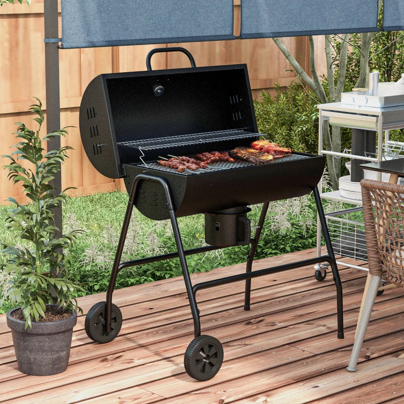 Outsunny Steel Charcoal BBQ, with Ash Catcher and Warming Rack