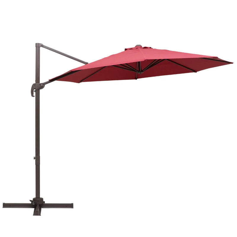 Outsunny 3m Cantilever Aluminium Frame Outdoor Garden Parasol