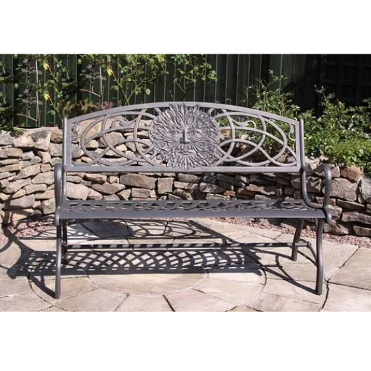 100 Cast Iron Bench Green Man - D&ROutdoorOasis