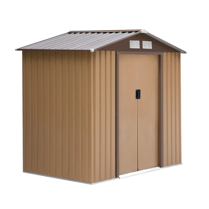 Outsunny 7ft x 4ft Lockable Garden Metal Storage Shed Storage Roofed Tool Metal Shed w/ Air Vents Steel