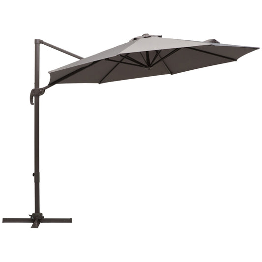 Outsunny 3m Cantilever Aluminium Frame Outdoor Garden Parasol