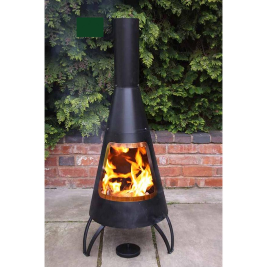 Gardeco Cono, large conical shaped steel chimenea,with copper coloured mouth rim - D&ROutdoorOasis