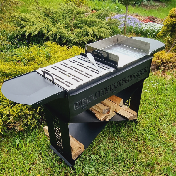 Gamkalve Barbecue IX with Ornaments and Firewood Shelf - D&ROutdoorOasis