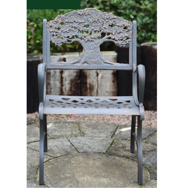 Gardeco 100% Cast Iron Chair with Tree motif - D&ROutdoorOasis