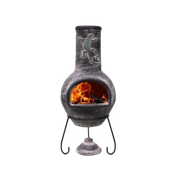 Gardeco Iguana Large Mexican Chimenea in Grey C21IGUA.73 - D&ROutdoorOasis