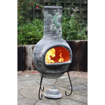 Gardeco Iguana Large Mexican Chimenea in Grey C21IGUA.73 - D&ROutdoorOasis