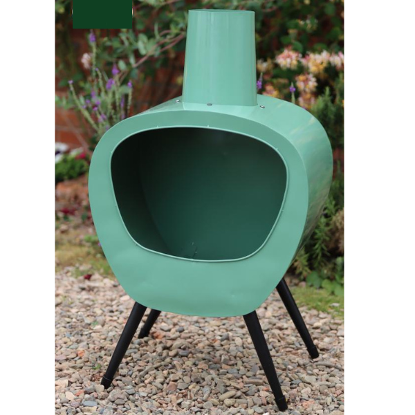 Gardeco Stella Chimenea, mid-century retro design, Lichen - D&ROutdoorOasis