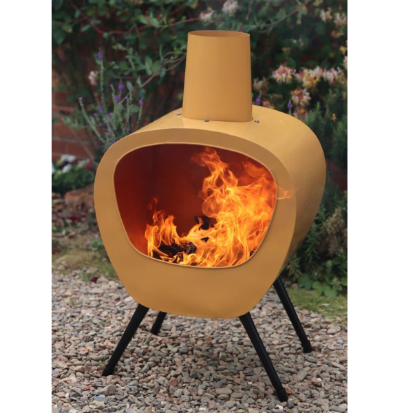 Gardeco Stella Chimenea, mid-century retro design, Orange - D&ROutdoorOasis