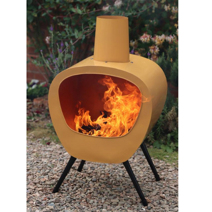 Gardeco Stella Chimenea, mid-century retro design, Orange - D&ROutdoorOasis