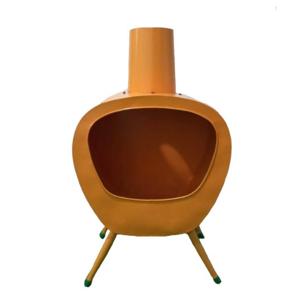 Gardeco Stella Chimenea, mid-century retro design, Orange - D&ROutdoorOasis