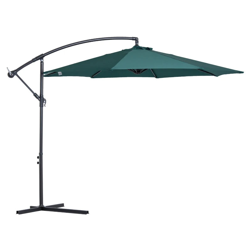 Outsunny 2.45m Overhanging Cantilever Parasol, with Cross Base