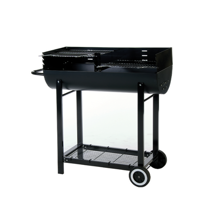 Lifestyle Appliances 1/2 Barrel Charcoal BBQ with Wind Shield - D&ROutdoorOasis