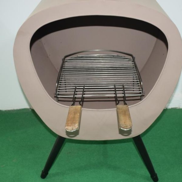 Gardeco Stainless Steel BBQ Grill for STELLA chimeneas, 2 handles and balcony - D&ROutdoorOasis