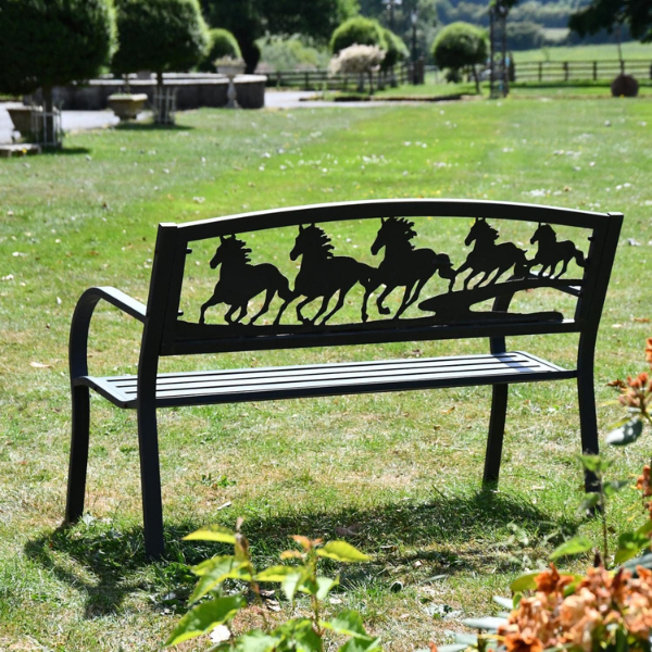 Steel Framed Cast Iron Bench-Horses - D&ROutdoorOasis