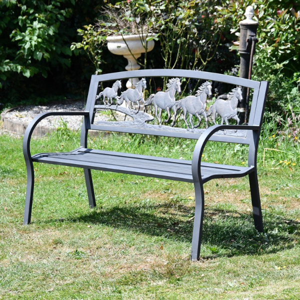 Steel Framed Cast Iron Bench-Horses - D&ROutdoorOasis