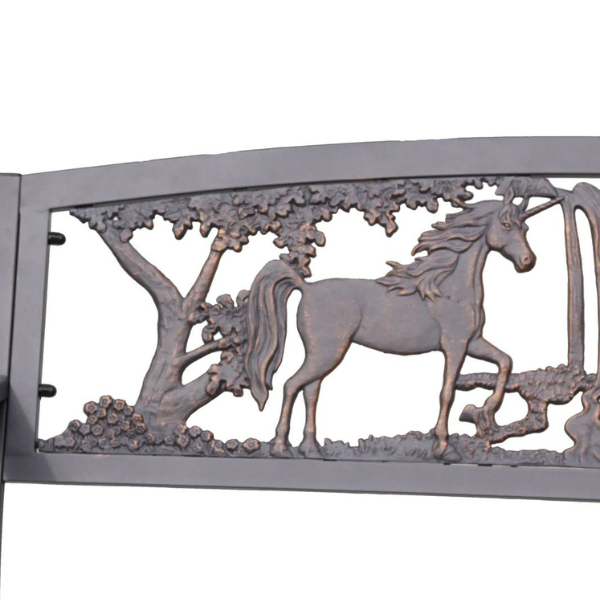 Steel Framed Cast Iron Bench-Unicorn - D&ROutdoorOasis