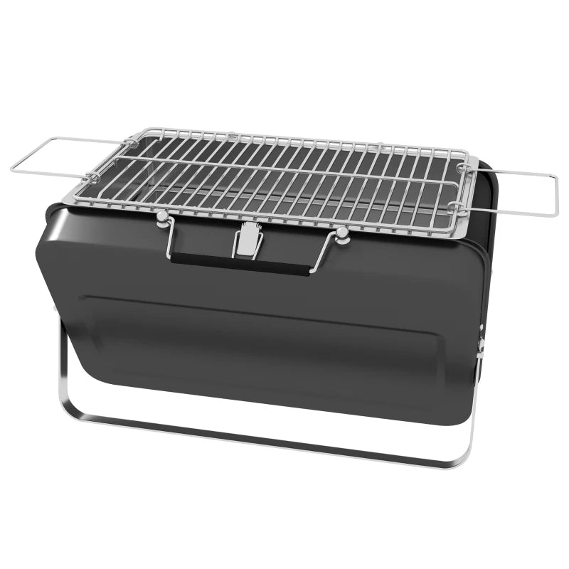 Outsunny Metal Suitable-Style Portable BBQ Grill - Black