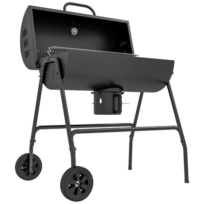 Outsunny Steel Charcoal BBQ, with Ash Catcher and Warming Rack