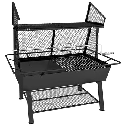 Outsunny 3-in-1 Barbecue Grill, Rotisserie Roaster and Fire Pit, with Cover