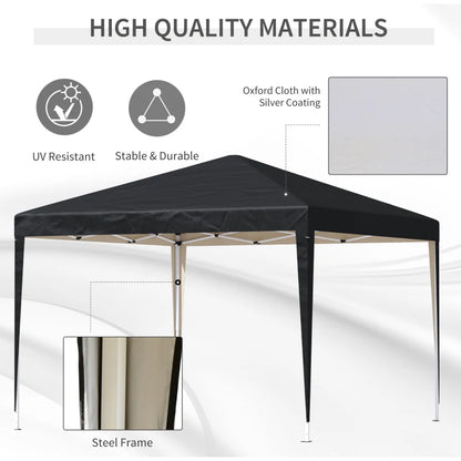 Outsunny 3 x 3M Garden Pop Up Gazebo Height Adjustable Marquee Party Tent Wedding Canopy