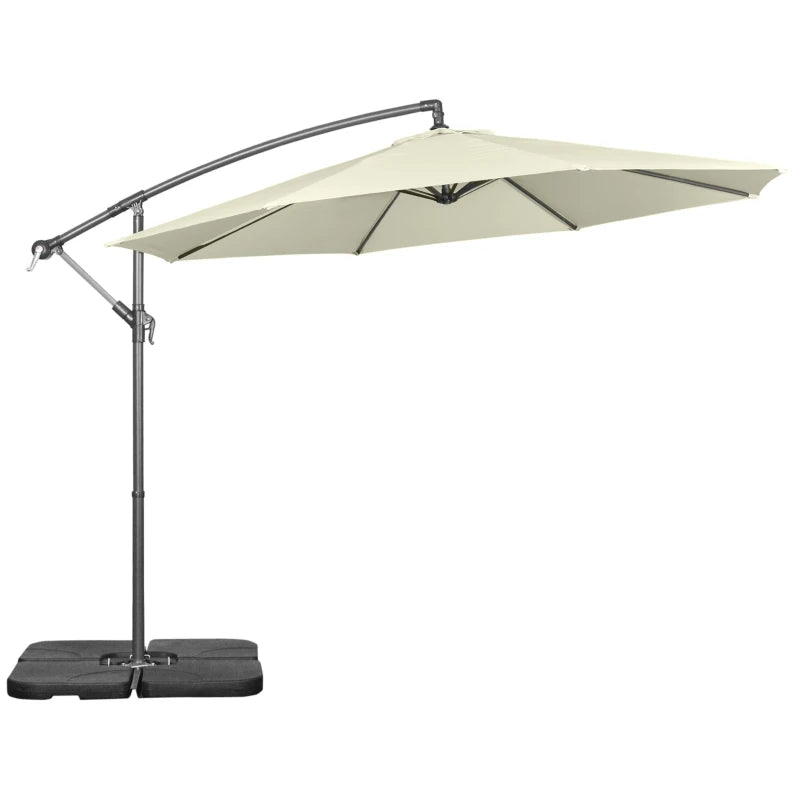 Outsunny 3(m) Garden Parasol Sun Shade Banana Umbrella Cantilever with Crank Handle