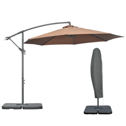 Outsunny 3(m) Garden Parasol Sun Shade Banana Umbrella Cantilever with Crank Handle