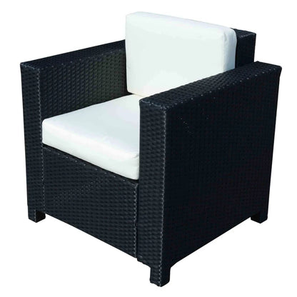 Outsunny Single Seater Rattan Chair Sofa with 10 cm Thick Padded Cushion, All-Weather PE Wicker Weave Garden Armchair