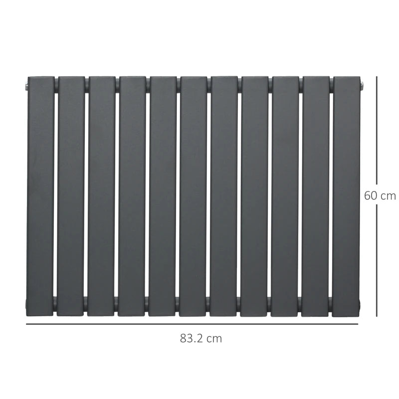 HOMCOM Single Panel Vertical Designer Radiator, 830 x 600 mm Water-filled Heater for Home, Space Heater, Quick Warm up Living room, Study, Garage, Bedrooms, Grey