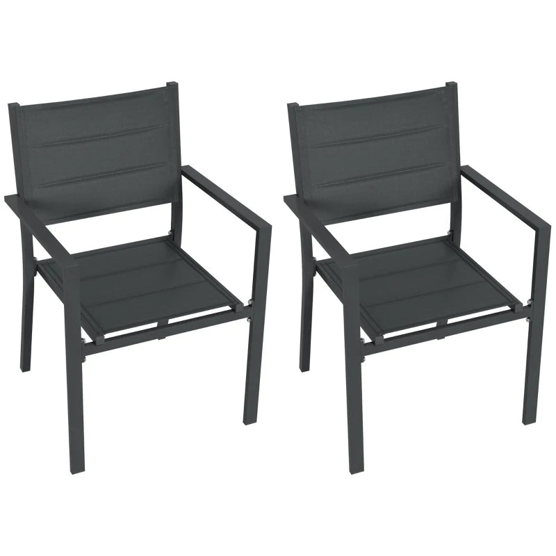 Outsunny Set of Two Aluminium Stacking Garden Chairs