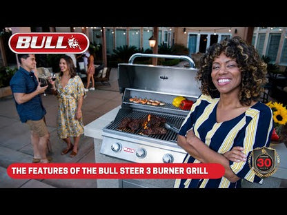 Bull Steer 3 Burner Gas Barbecue Cart