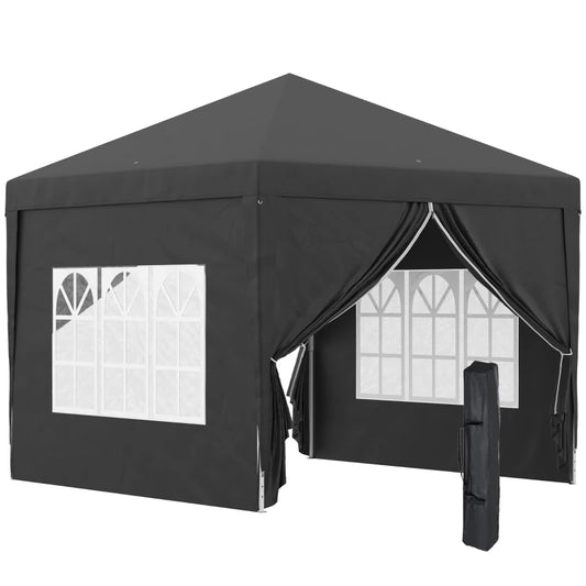 Outsunny 3 x 3(m) Pop Up Gazebo, Water and UV Resistant Party Tent Camping Canopy Marquee with Carry Bag