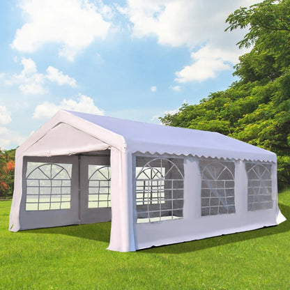 Outsunny 6m x 4 m Garden Gazebo Portable Carport Shelter w/ Removable Sidewalls & Doors Party Tent Shelter Car Canopy