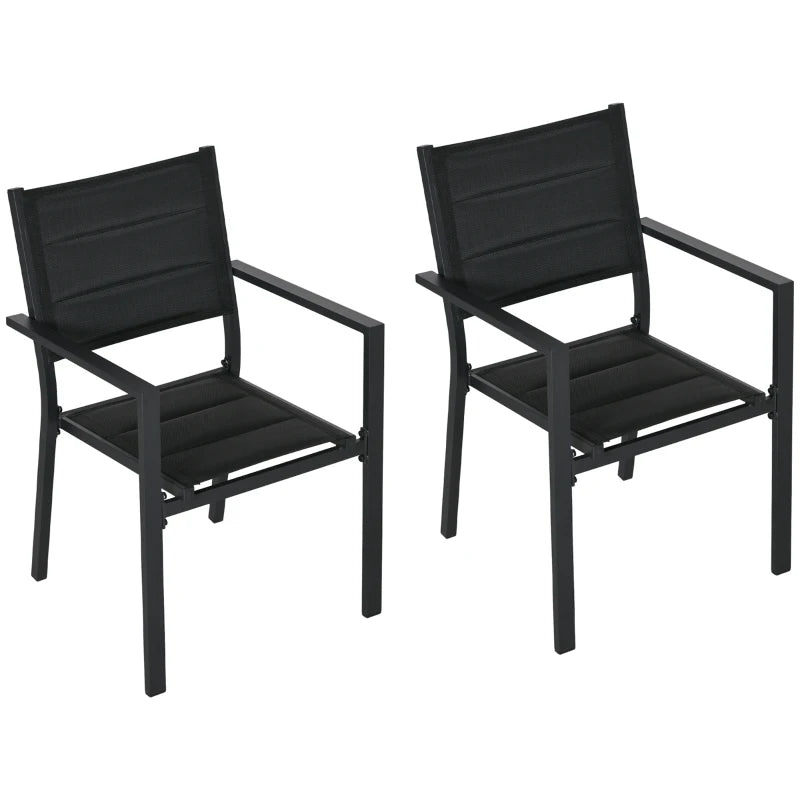 Outsunny Set of Two Aluminium Stacking Garden Chairs