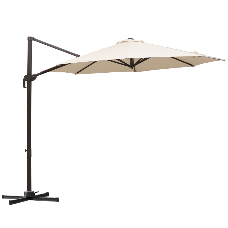 Outsunny 3m Cantilever Aluminium Frame Outdoor Garden Parasol